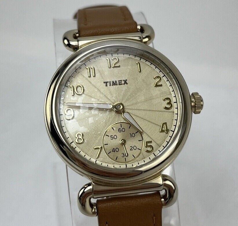 Timex TW2T88000VQ The Model 23 Collection Women's Leather Strap Watch New