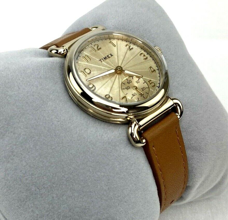 Timex TW2T88000VQ The Model 23 Collection Women's Leather Strap Watch New