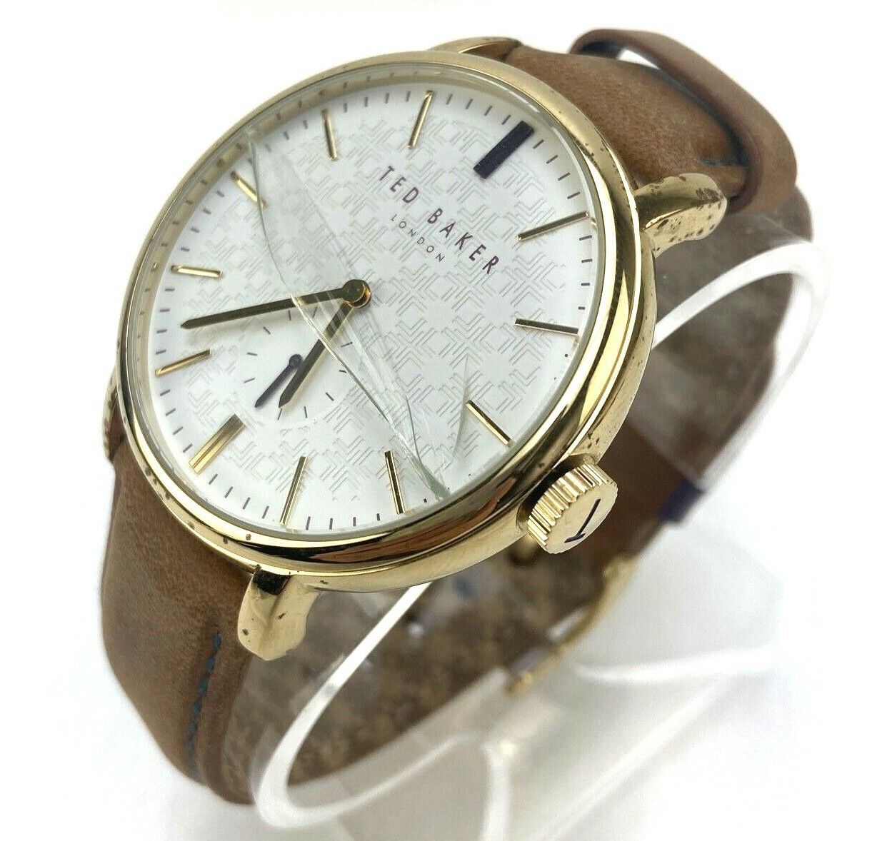 Ted Baker TE15193011 Men's Watch Gold Hamilton Case Used No Box Cracked Works