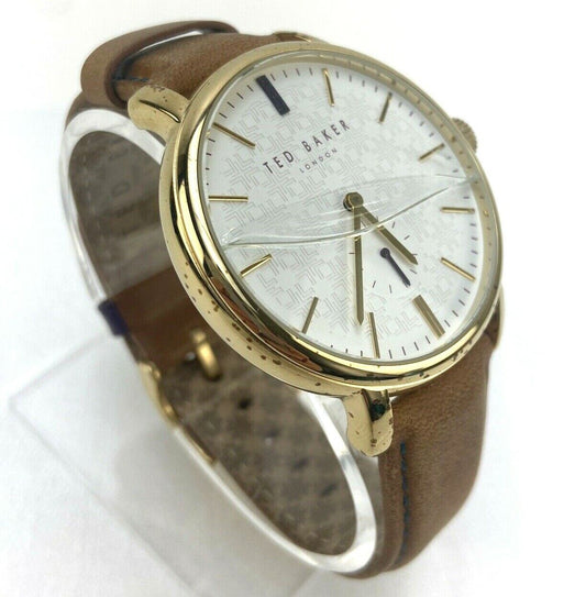 Ted Baker TE15193011 Men's Watch Gold Hamilton Case Used No Box Cracked Works