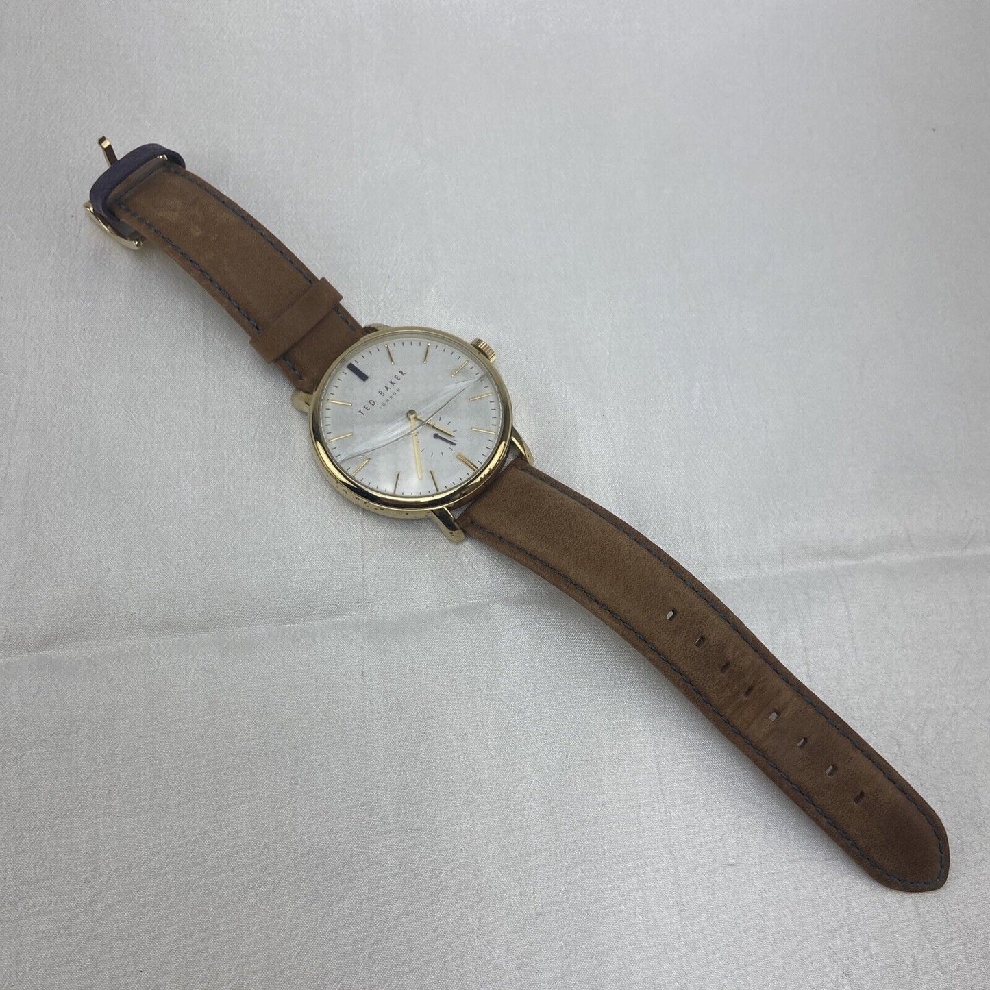 Ted Baker TE15193011 Men's Watch Gold Hamilton Case Used No Box Cracked Works