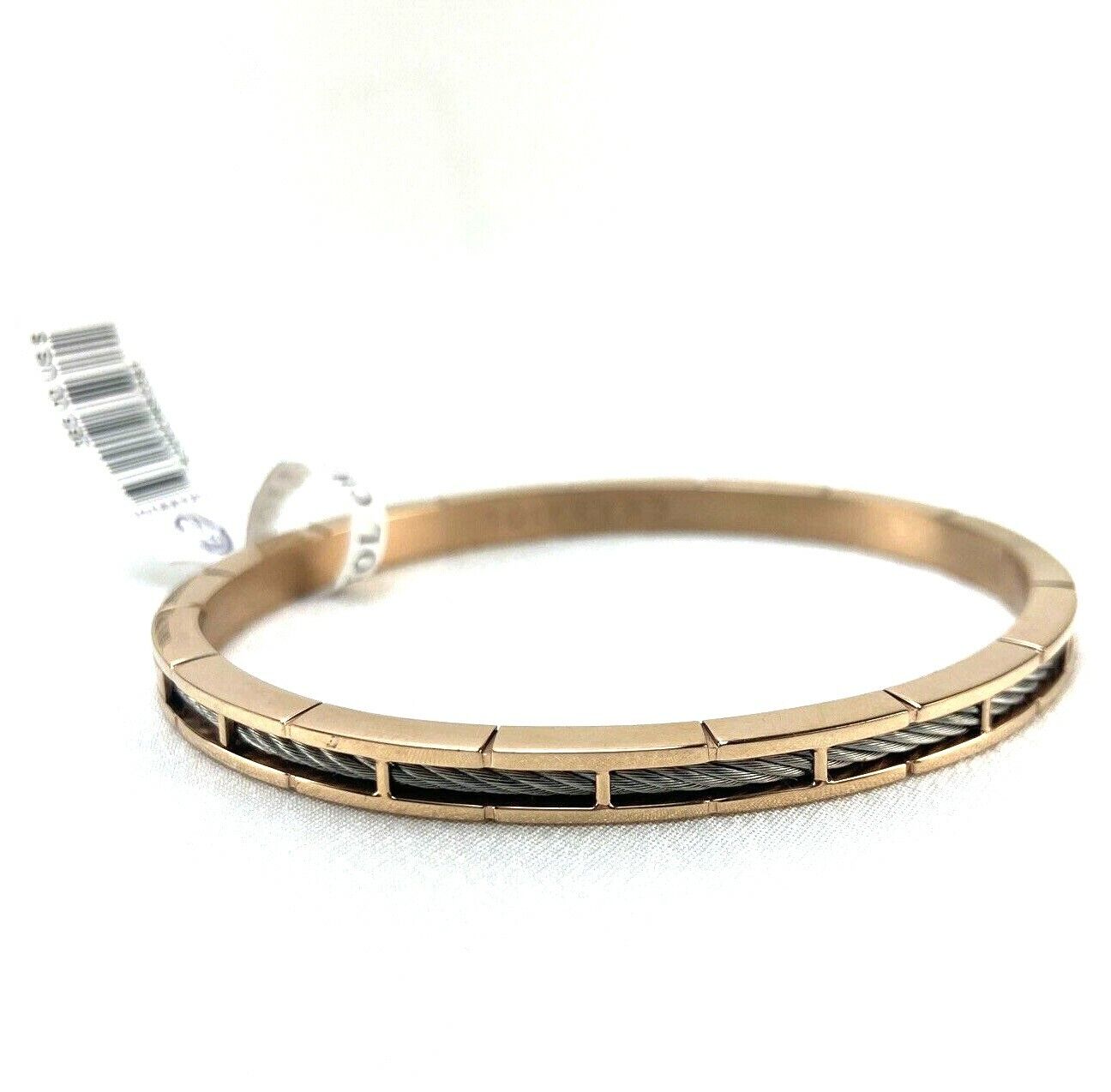 Charriol 04-102-1139-21L Size Large Forever Slim Svart Rose Gold PVD Bangle New