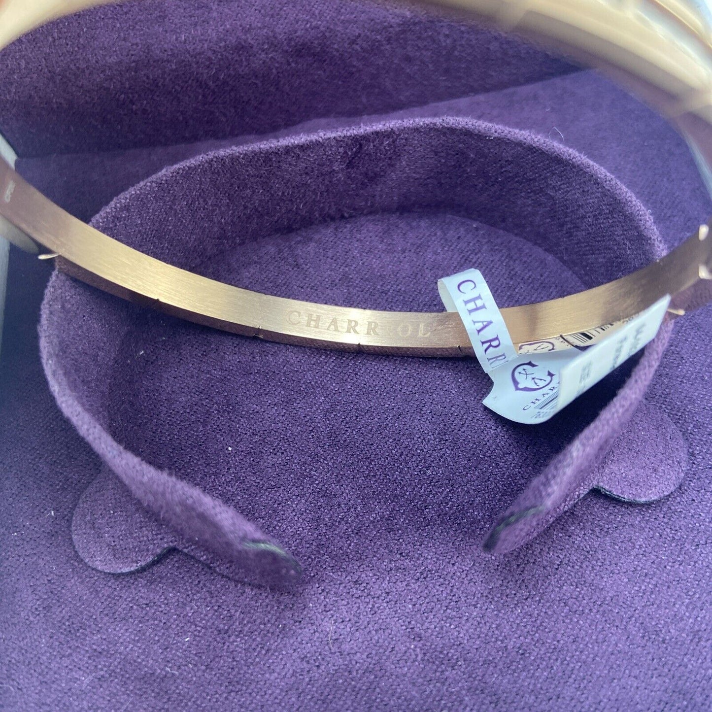 Charriol 04-102-1139-21L Size Large Forever Slim Svart Rose Gold PVD Bangle New