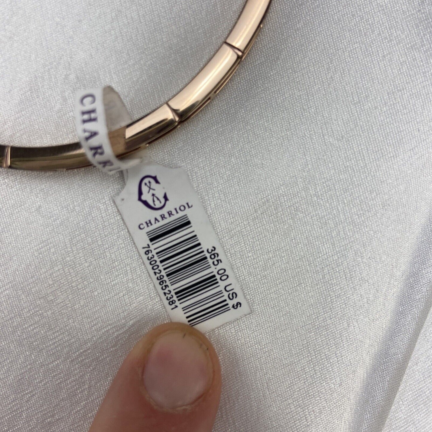 Charriol 04-102-1139-21L Size Large Forever Slim Svart Rose Gold PVD Bangle New