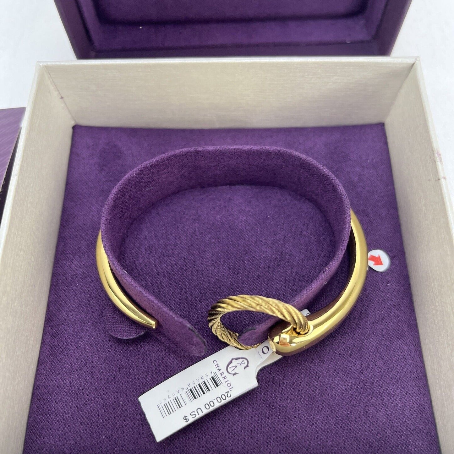 Charriol Infinity Zen 04-404-1232-0CM Women's Medium Gold Bangle New In Box