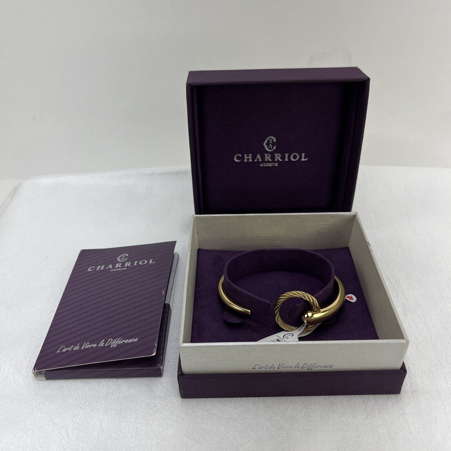 Charriol Infinity Zen 04-404-1232-0CM Women's Medium Gold Bangle New In Box
