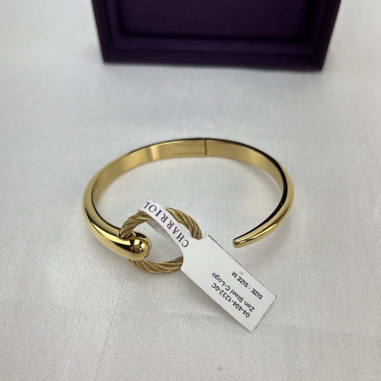 Charriol Infinity Zen 04-404-1232-0CM Women's Medium Gold Bangle New In Box