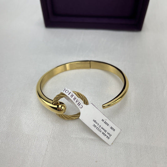 Charriol Infinity Zen 04-404-1232-0CM Women's Medium Gold Bangle New In Box