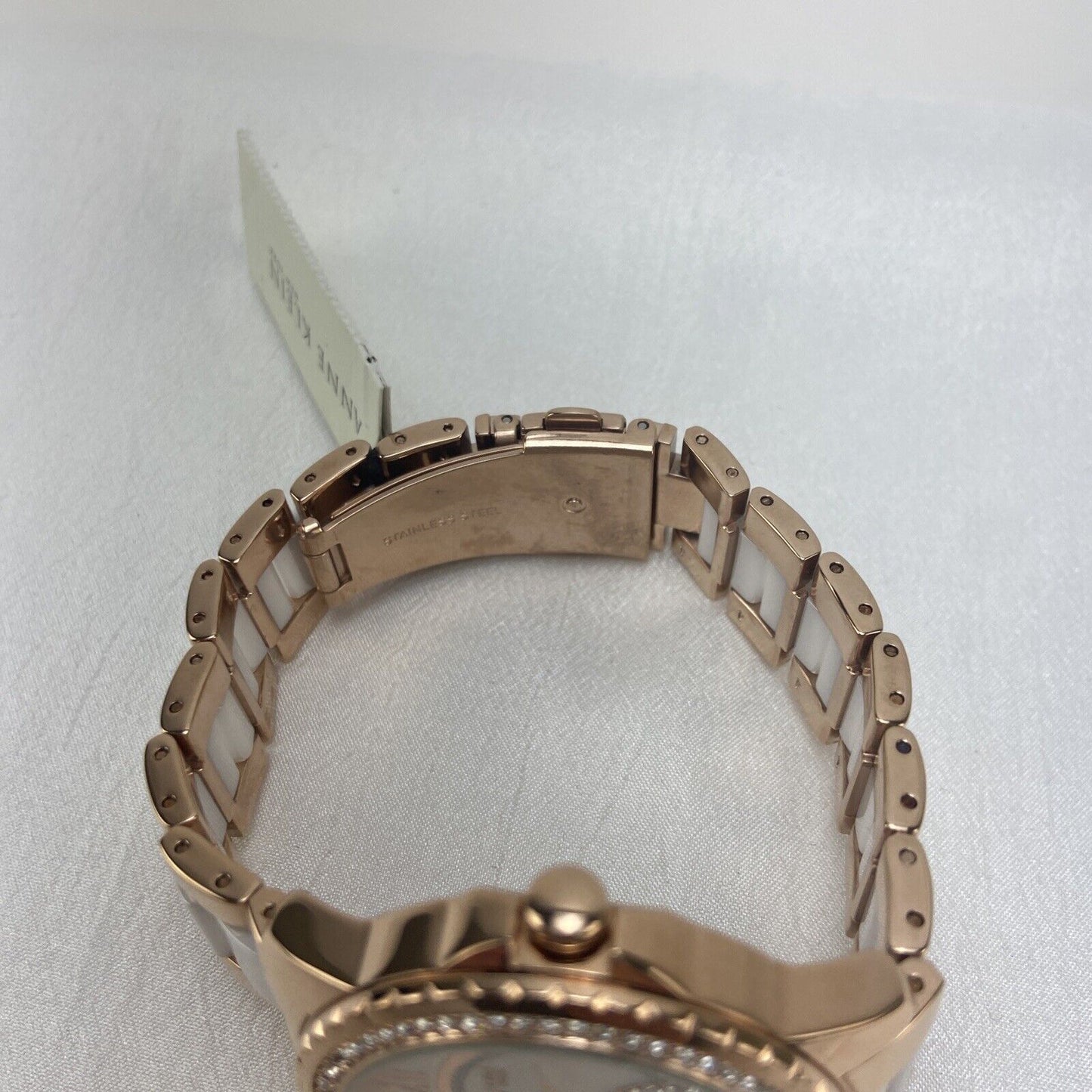 Anne Klein 12/2310RGWT New York Two-Tone Swarovski Crystals Ladies Watch New