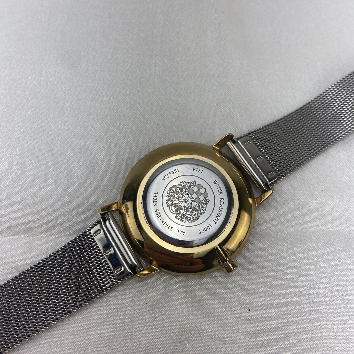 Vince Camuto VC/5351CHTT Ladies Crystal Accented Gold Tone & Silver Watch Used