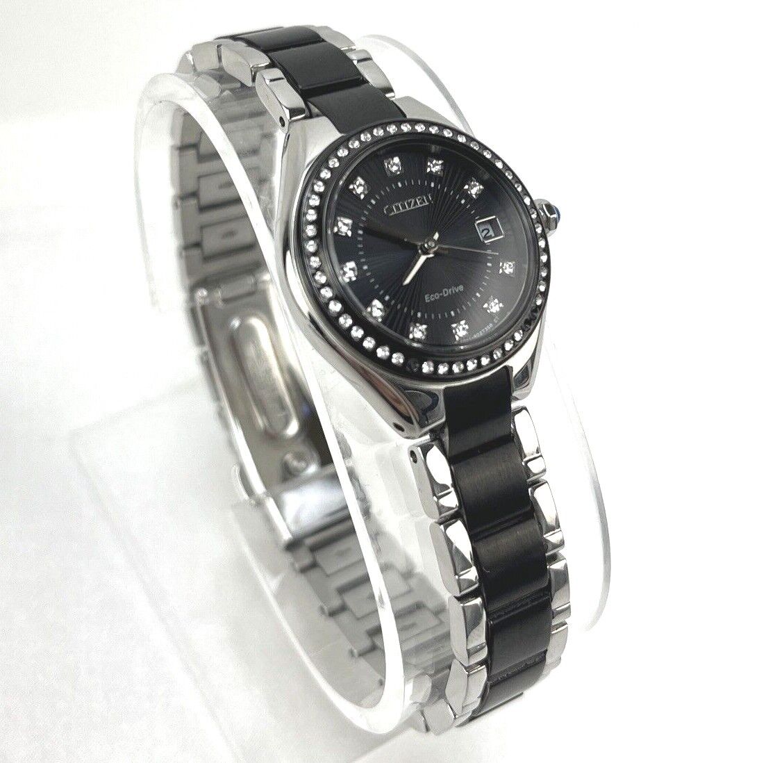 Citizen EW2559-51E Eco-Drive Silhouette Crystal Two-Tone Watch Used Scratched