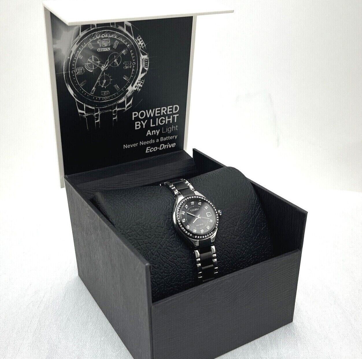 Citizen EW2559-51E Eco-Drive Silhouette Crystal Two-Tone Watch Used Scratched