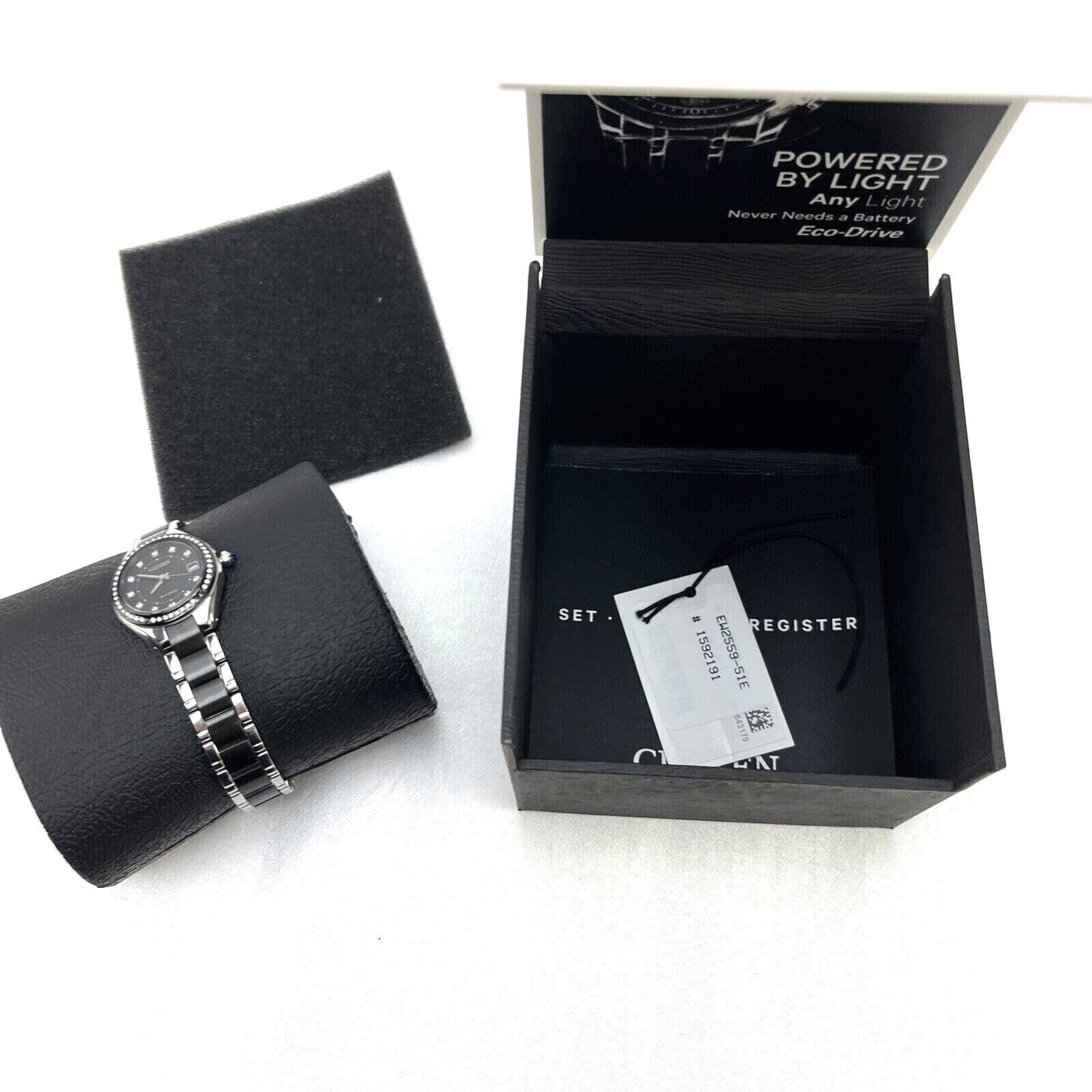 Citizen EW2559-51E Eco-Drive Silhouette Crystal Two-Tone Watch Used Scratched