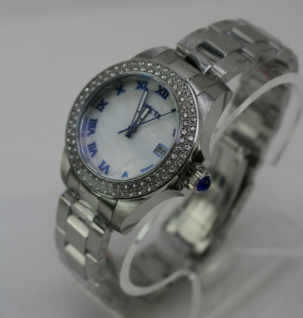 Invicta 36069 Angel Lady Ladies Quartz Watch 34mm Stainless Steel 100M New Works