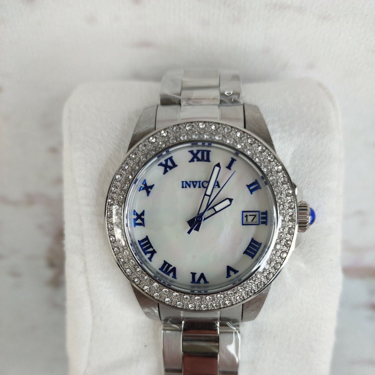 Invicta 36069 Angel Lady Ladies Quartz Watch 34mm Stainless Steel 100M New Works