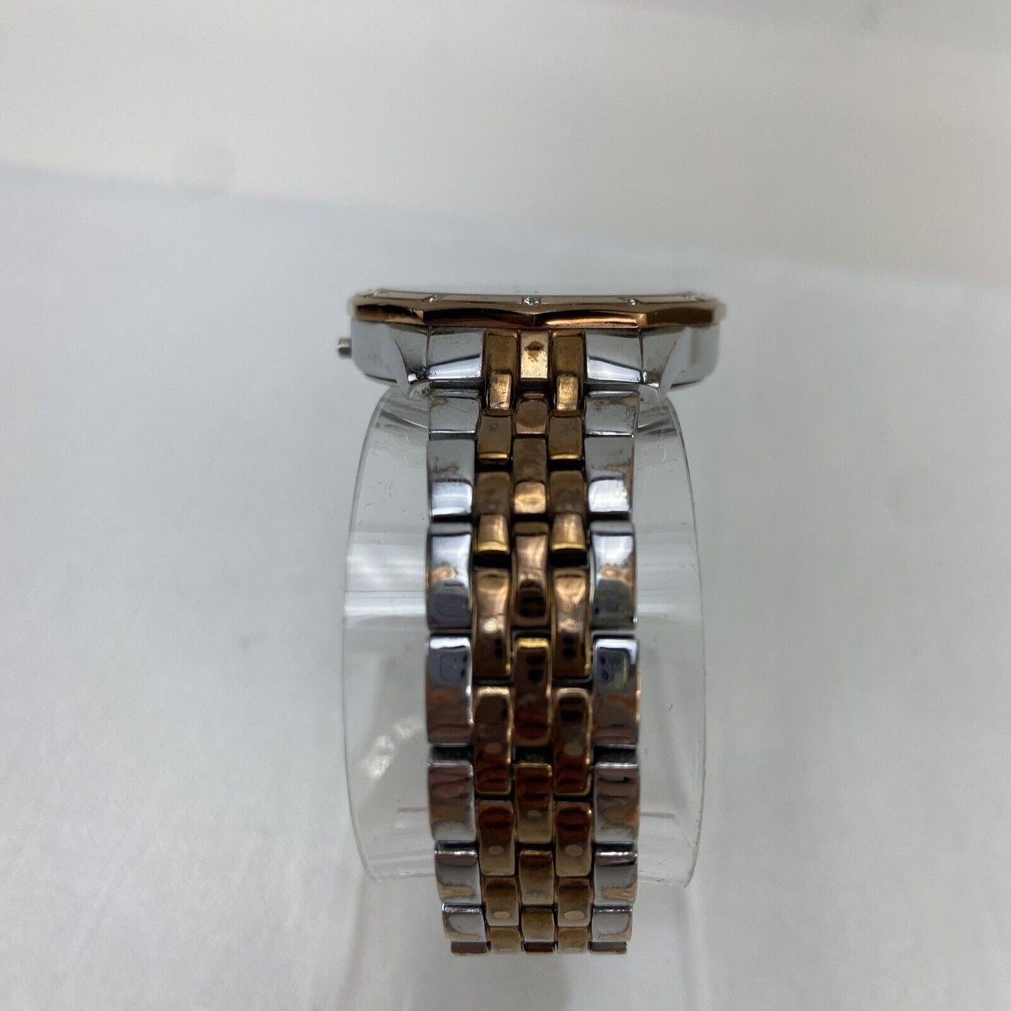 Anne Klein 12/2305MPRT Ladies Rose Two-Tone Crystal Watch Used Broken Crown