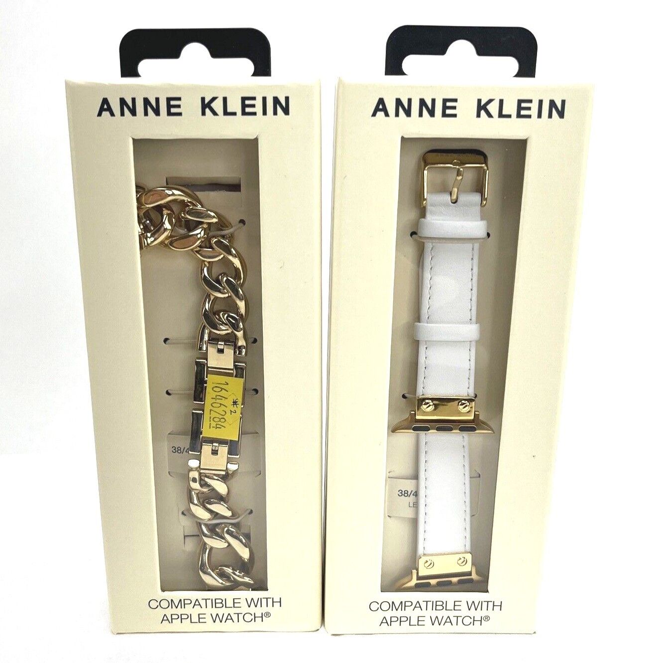 Anne Klein WK/30083840 Bryant Collection 38-41mm Gold/White Apple Watch Band Set