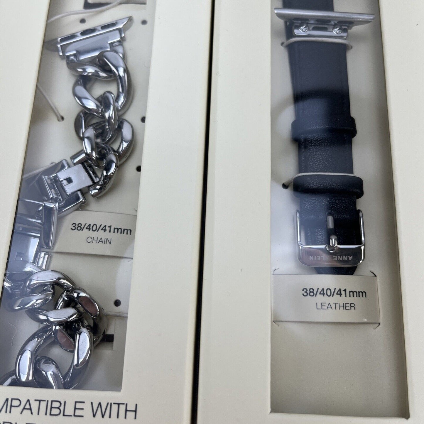 Anne Klein WK/30103840 Bryant Park Collection 38-41mm Silver/Black Band Set Used