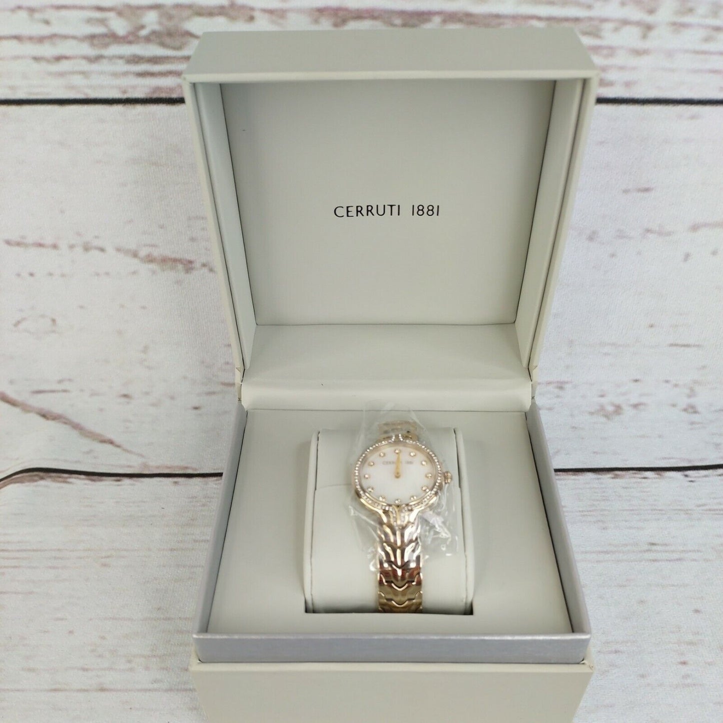 Cerruti 1881 CRM28103 Aurina Swarovski Crystals Gold-Tone Women's Watch New Tags