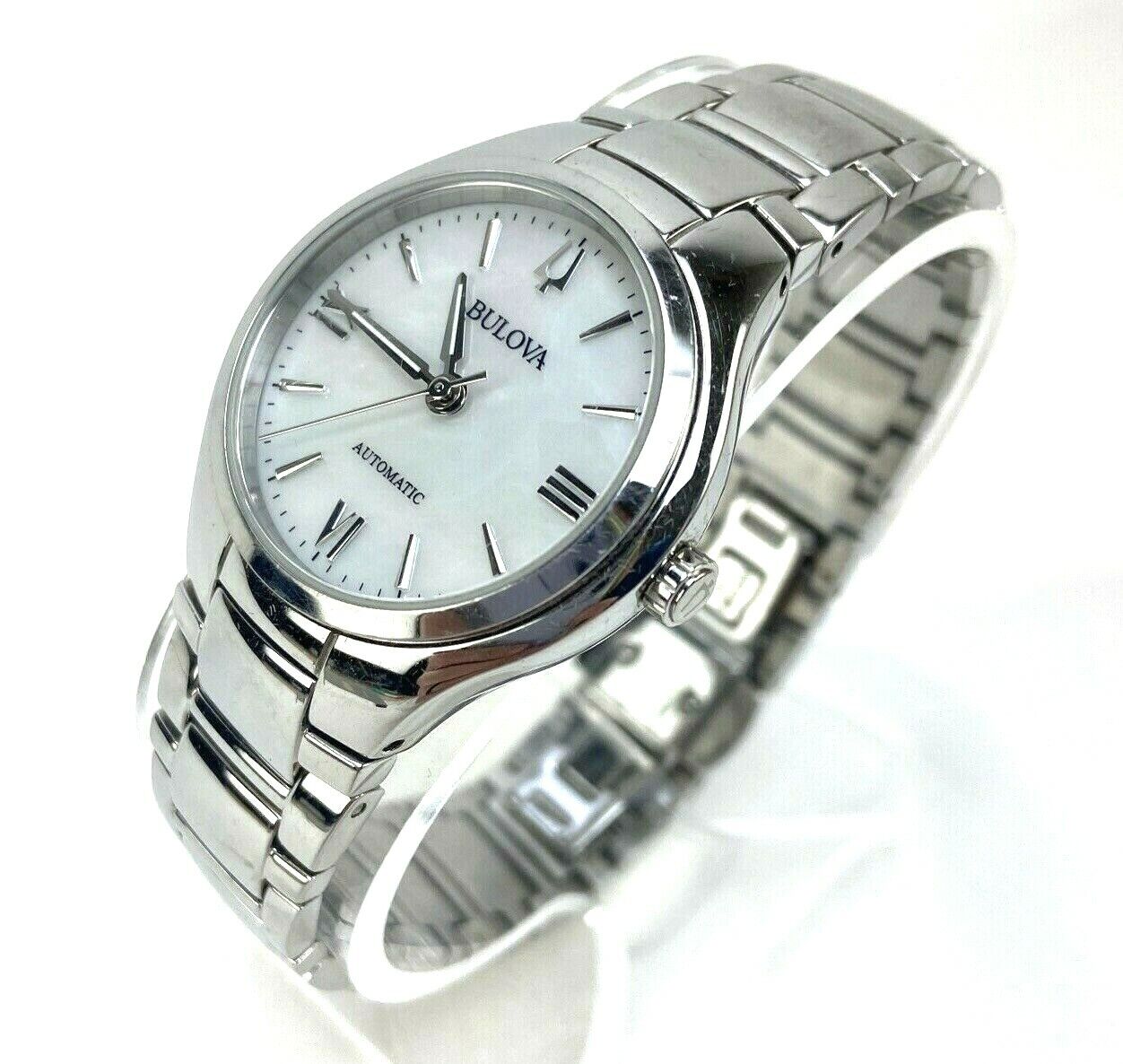 Bulova 96L301 Classics Automatic Stainless Steel Ladies Watch Used In Box Works