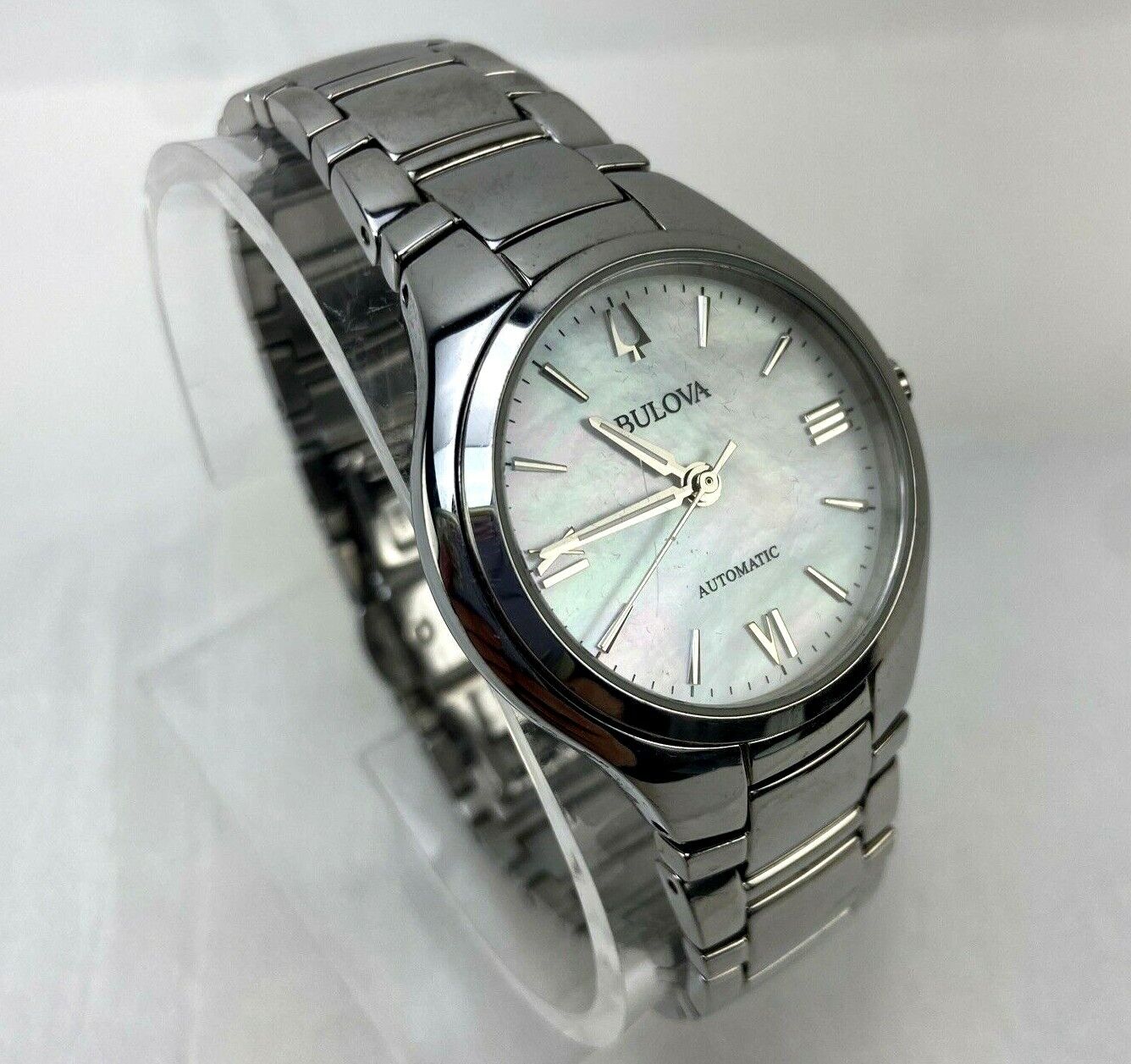 Bulova 96L301 Classics Automatic Stainless Steel Ladies Watch Used In Box Works