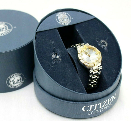 Citizen EW0894-57D Eco Drive Silhouette Swarovski Crystal Dress Watch Used