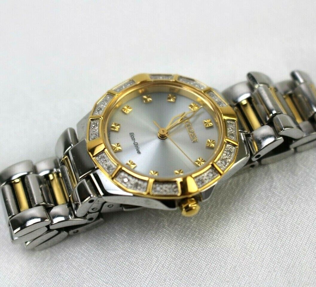 Citizen EW0894-57D Eco Drive Silhouette Swarovski Crystal Dress Watch Used