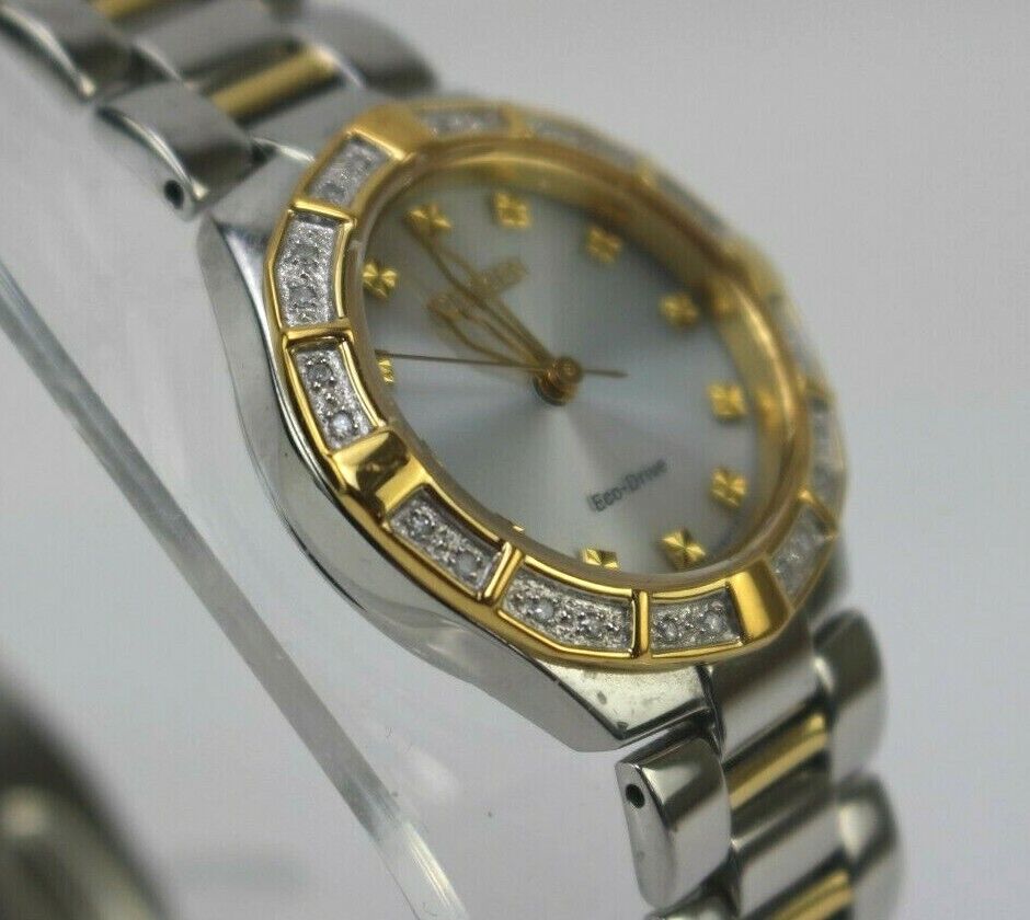 Citizen EW0894-57D Eco Drive Silhouette Swarovski Crystal Dress Watch Used