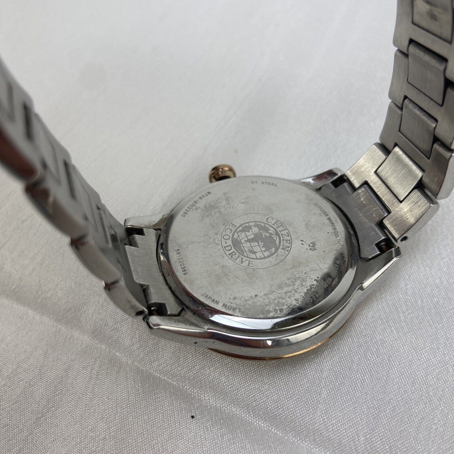 Citizen FD2018-56A Eco-Drive Two Tone Crystal Ladies Watch V179 Used Works