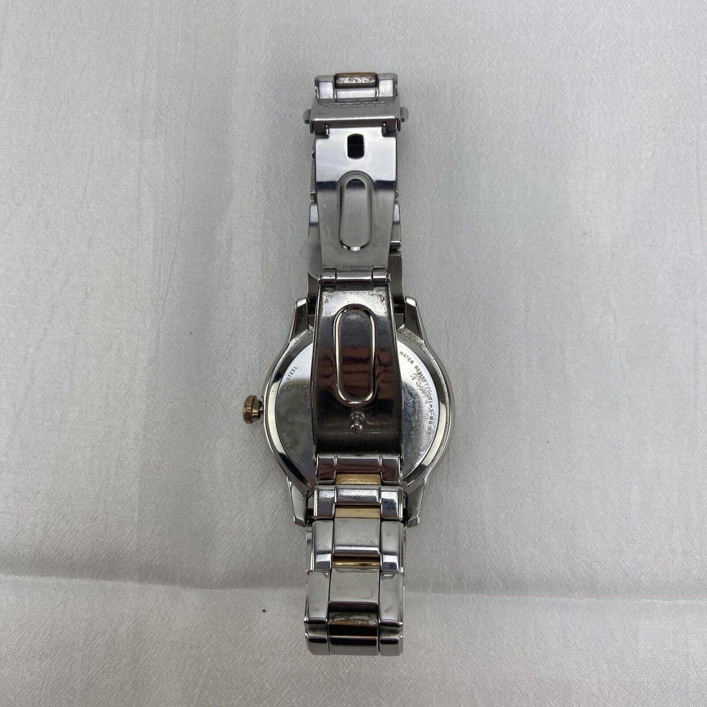 Citizen FD2018-56A Eco-Drive Two Tone Crystal Ladies Watch V179 Used Works