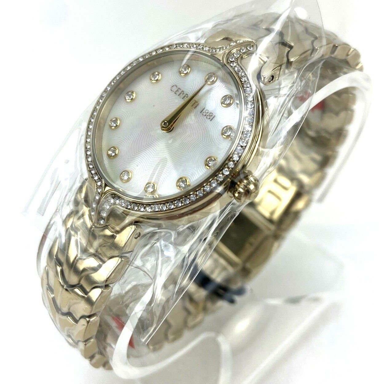 Cerruti 1881 CRM28103 Aurina Swarovski Crystals Gold-Tone Women's Watch New Tags