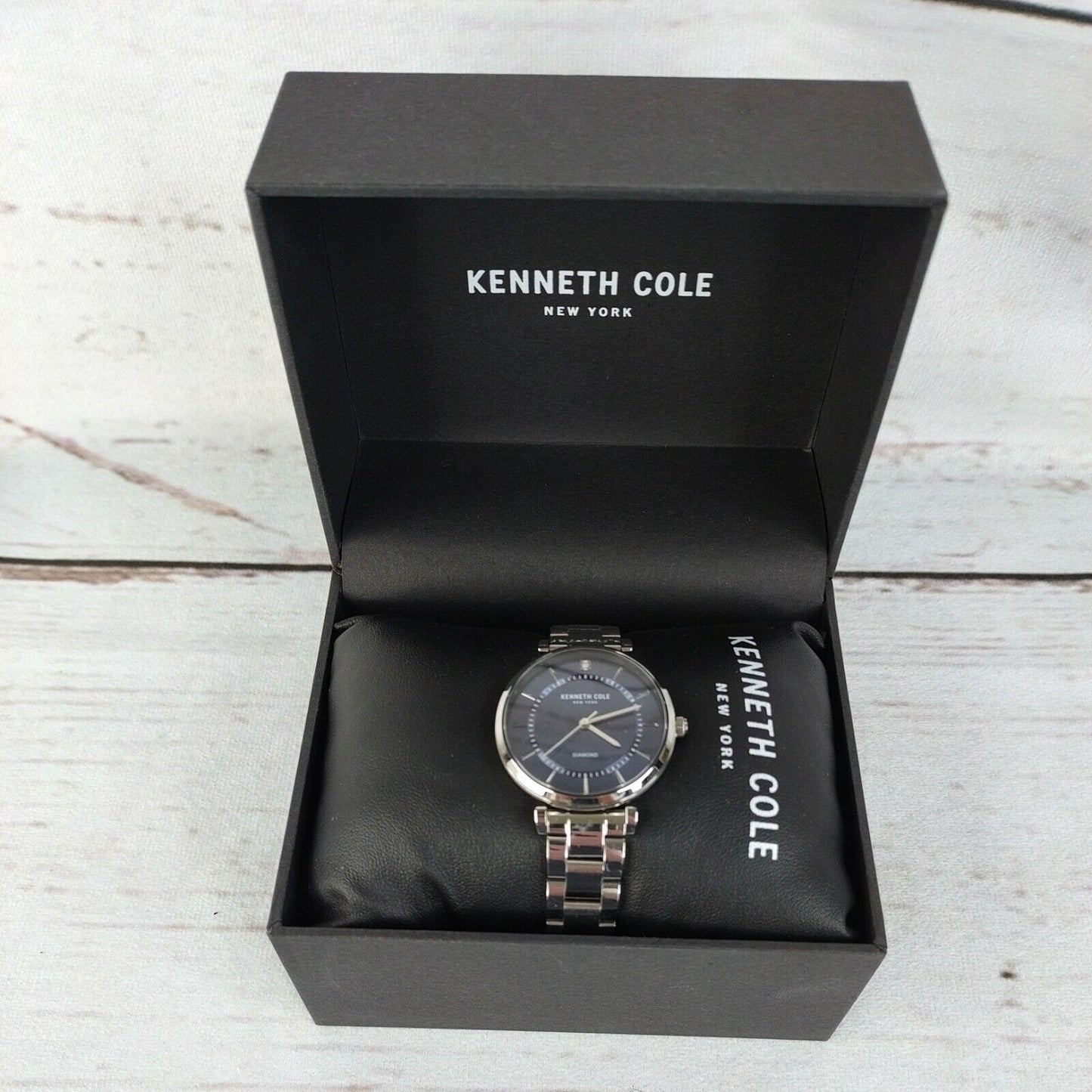 Kenneth Cole KC51114017 Stainless Steel Ladies Blue Quartz Watch New With Tags