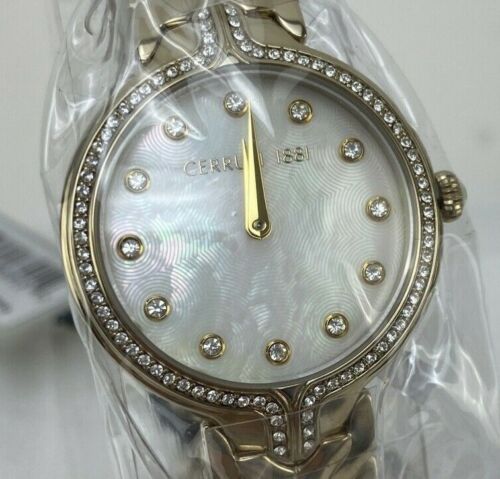 Cerruti 1881 CRM28103 Aurina Swarovski Crystals Gold-Tone Women's Watch New Tags