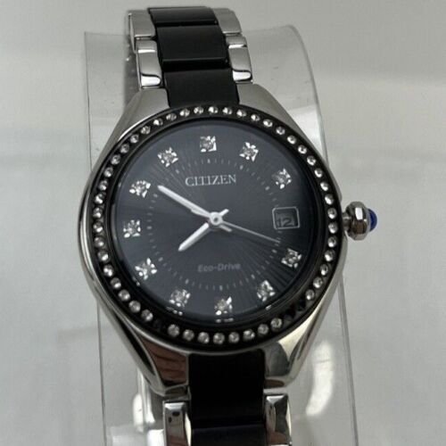 Citizen EW2559-51E Eco-Drive Silhouette Crystal Two-Tone Watch Used Scratched