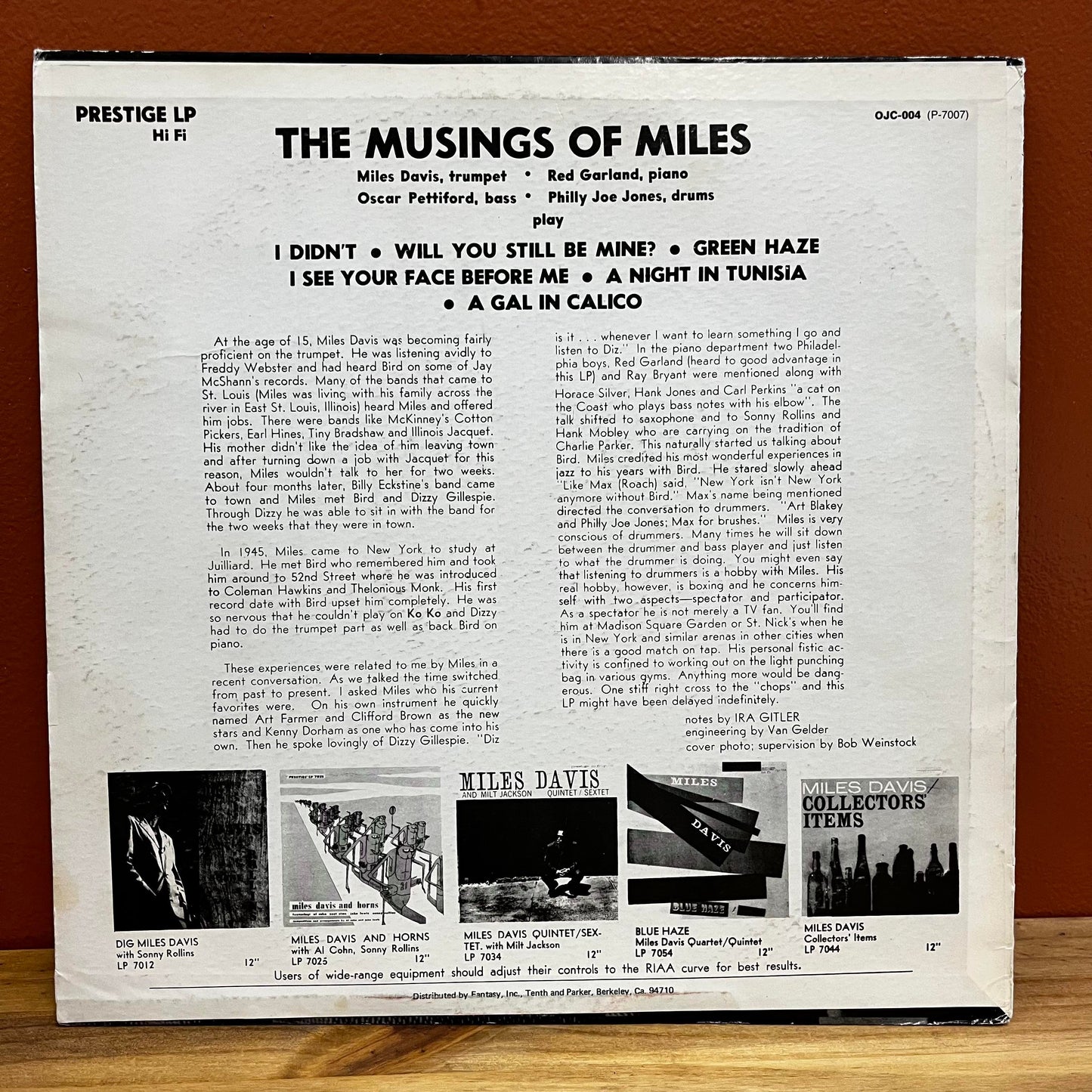 The Musings of Miles - Miles Davis VG+ Prestige LP OJC-004