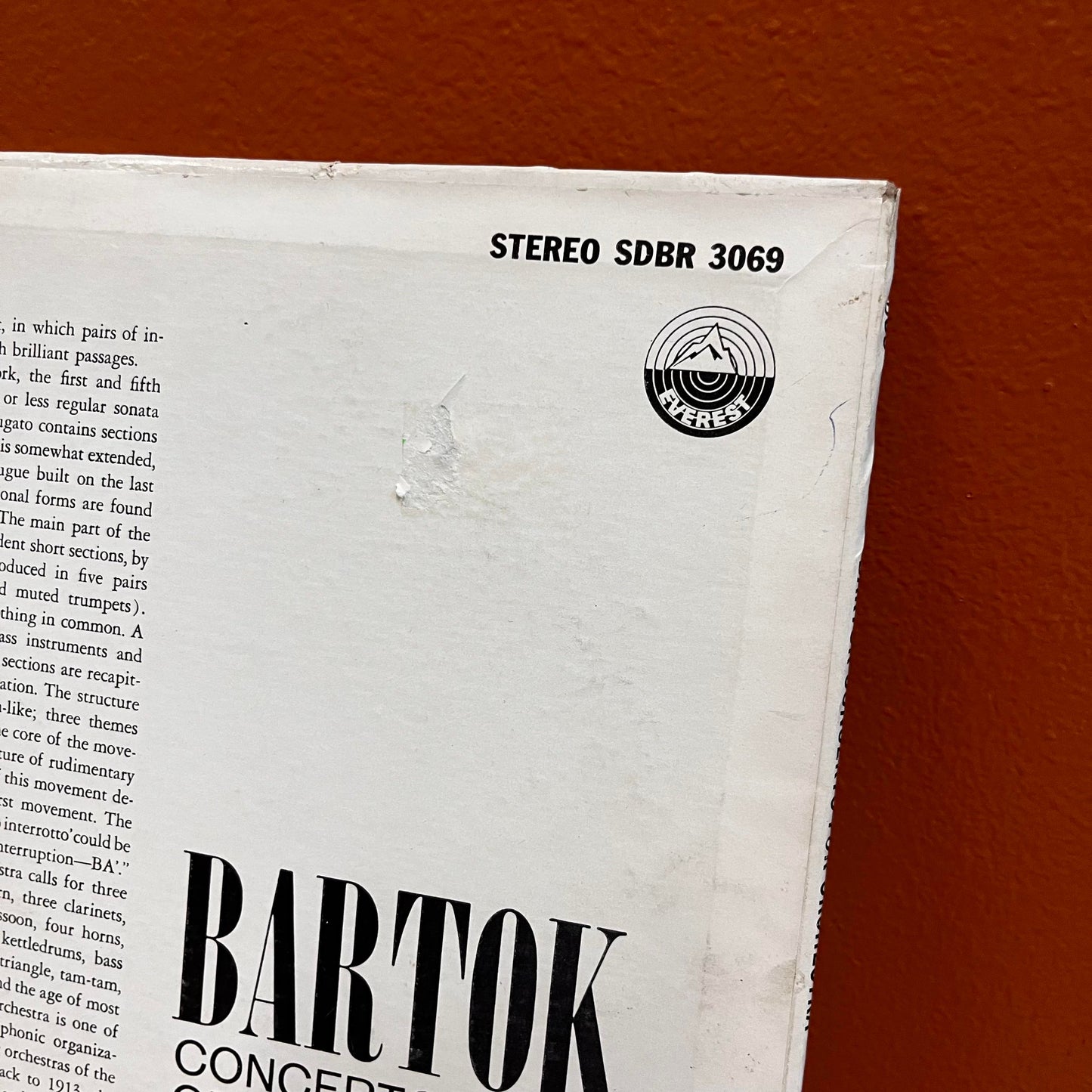 Bartok/Stokowski Concerto for Orchestra - Everest SDBR 3069 Used Viny