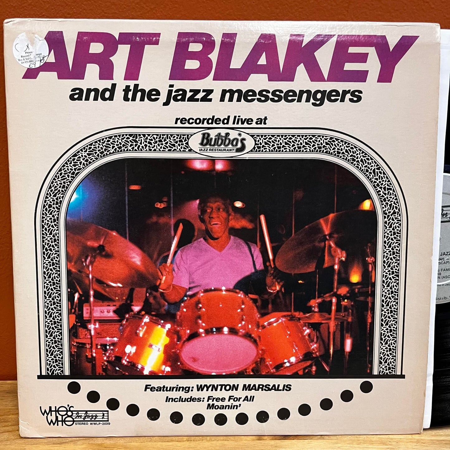 Art Blakey and the Jazz Messengers recorded live at Bubba's Jazz Restaurant WWLP-21019 Vinyl