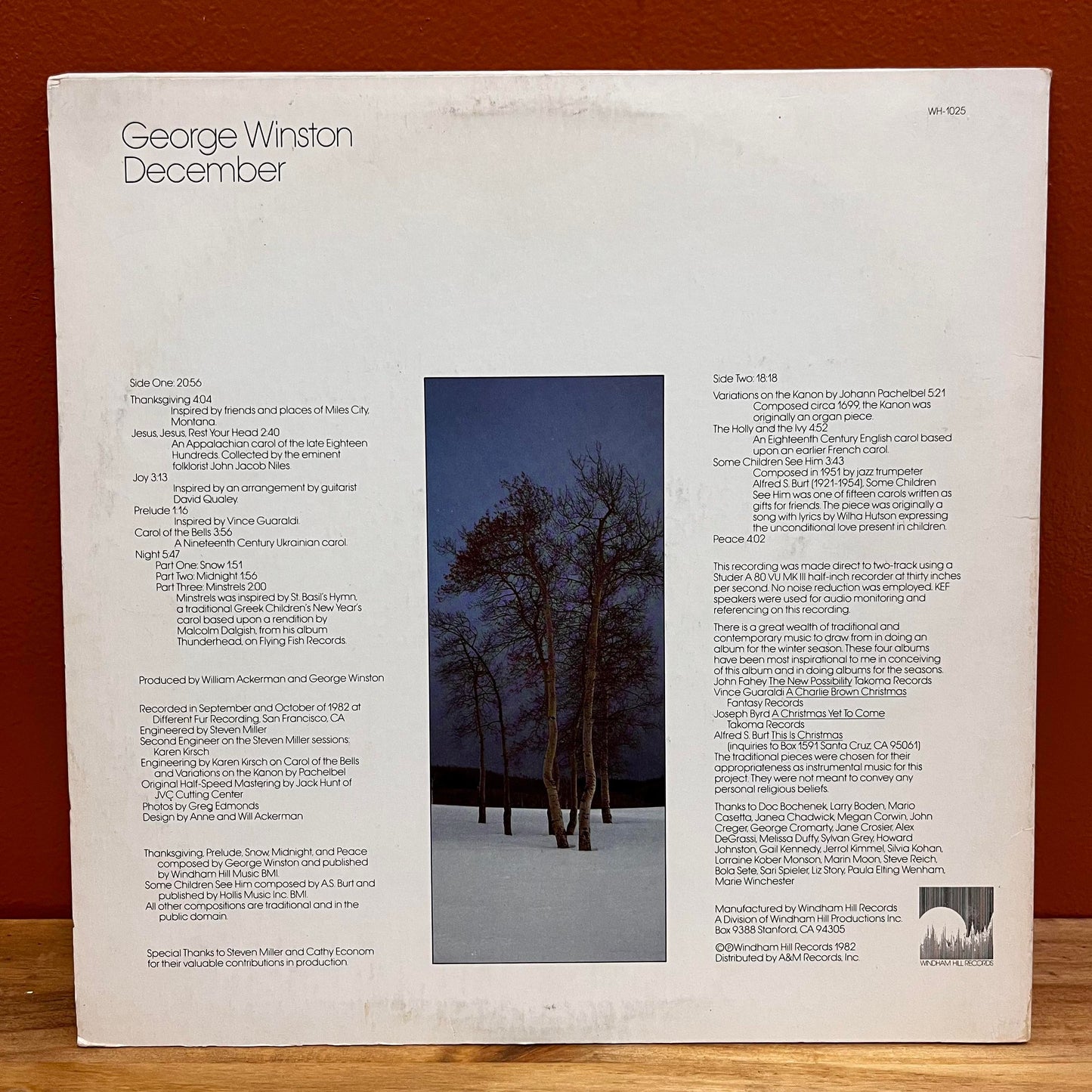 December - George Winston Windham Hill Records WH-1025 Used Vinyl