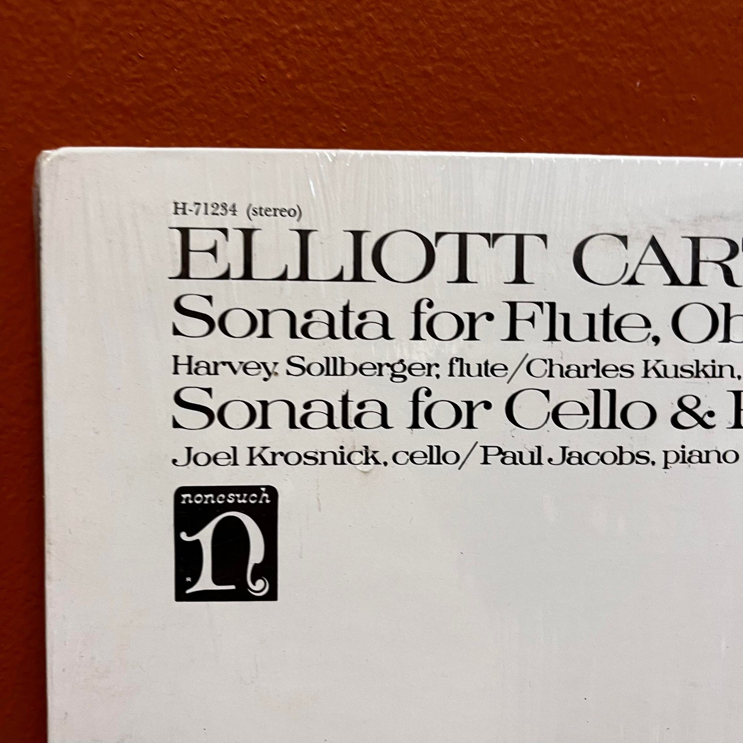 Elliott Carter - Sonata for Flute, Oboe.. Sonata for Cello & Piano H-71234 Used Vinyl