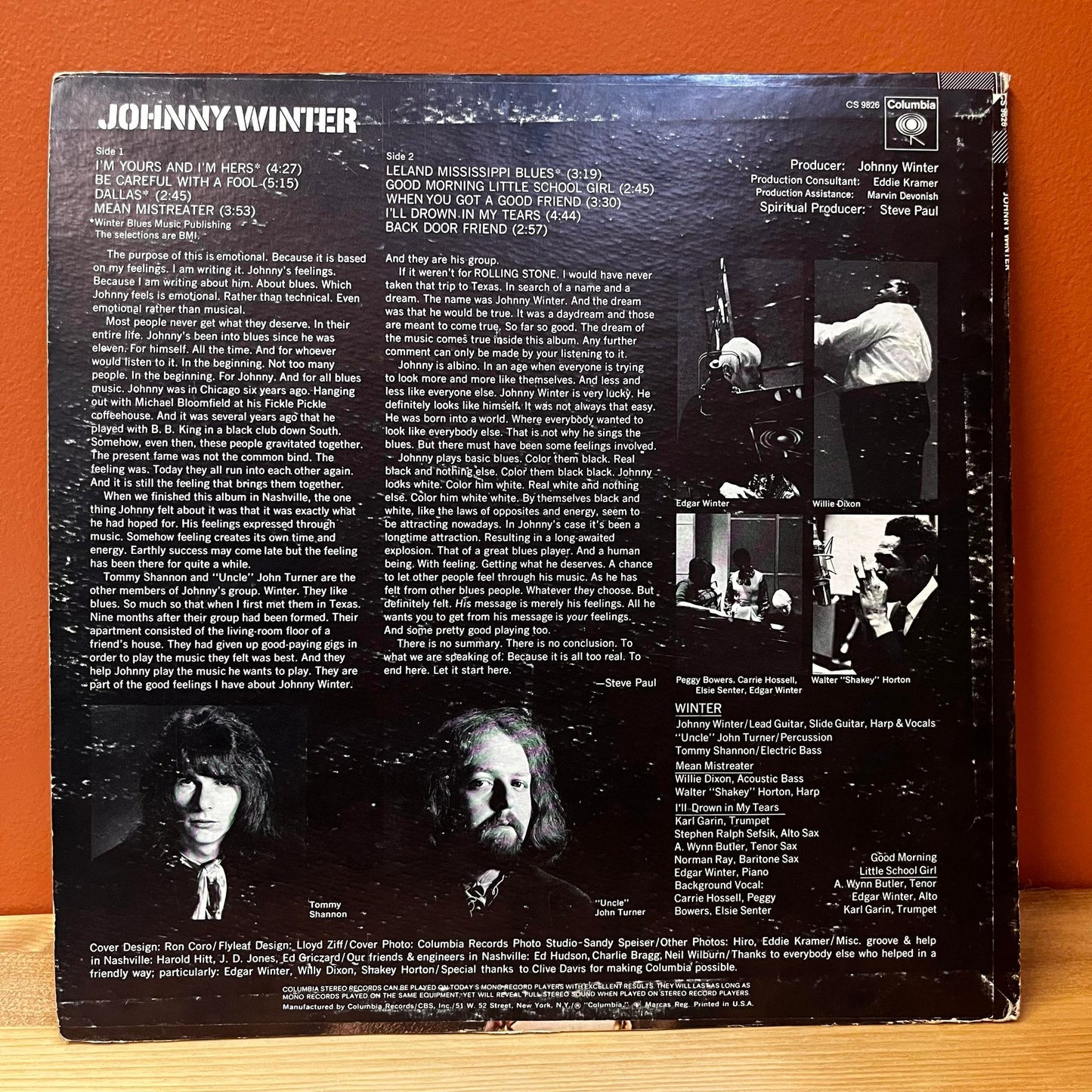 Johnny Winter Columbia Stereo CS 9826 Used Vinyl VG