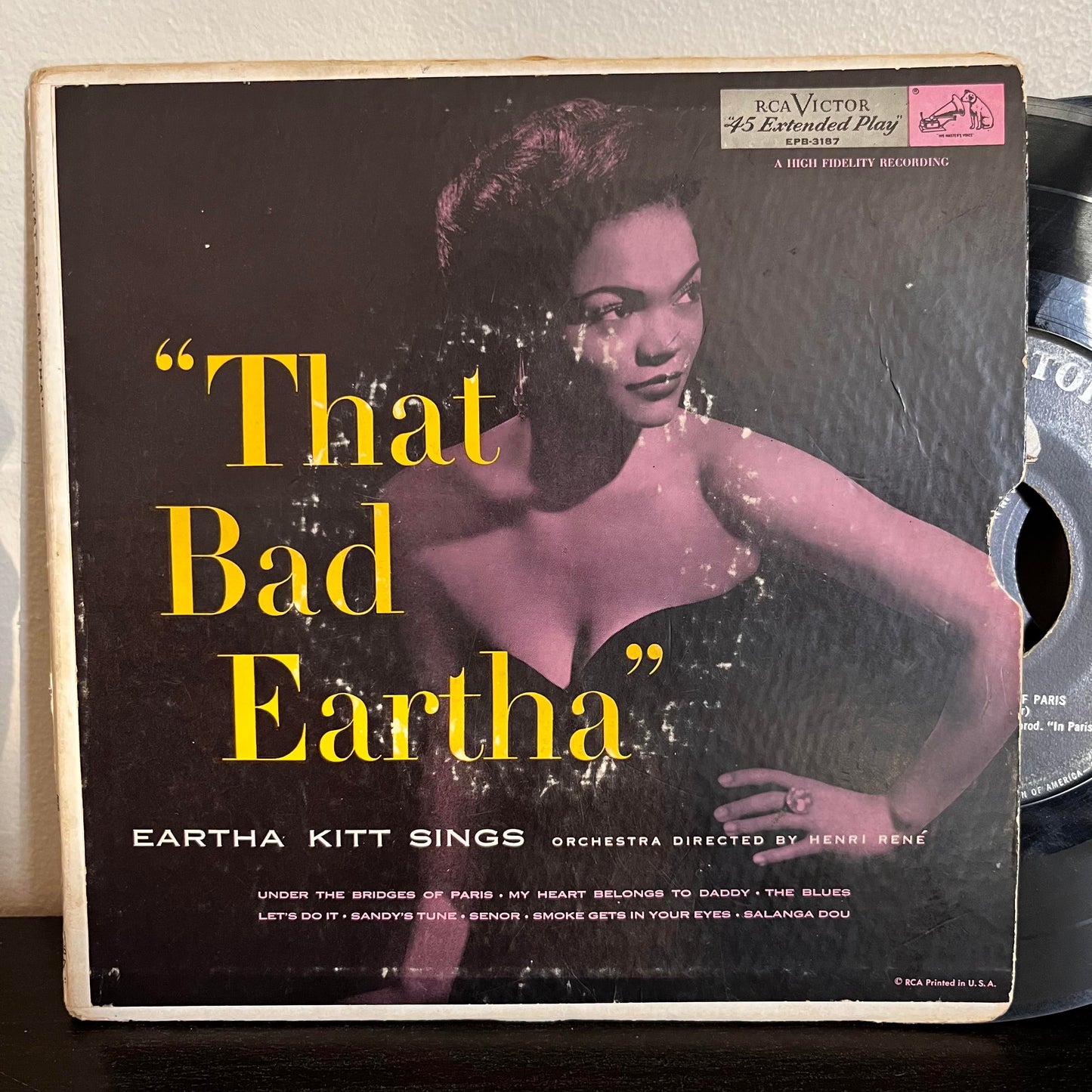 Eartha Kitt Sings "That Bad Eartha" RCA Victor 45 EP EPB-3187 VG+ Vinyl