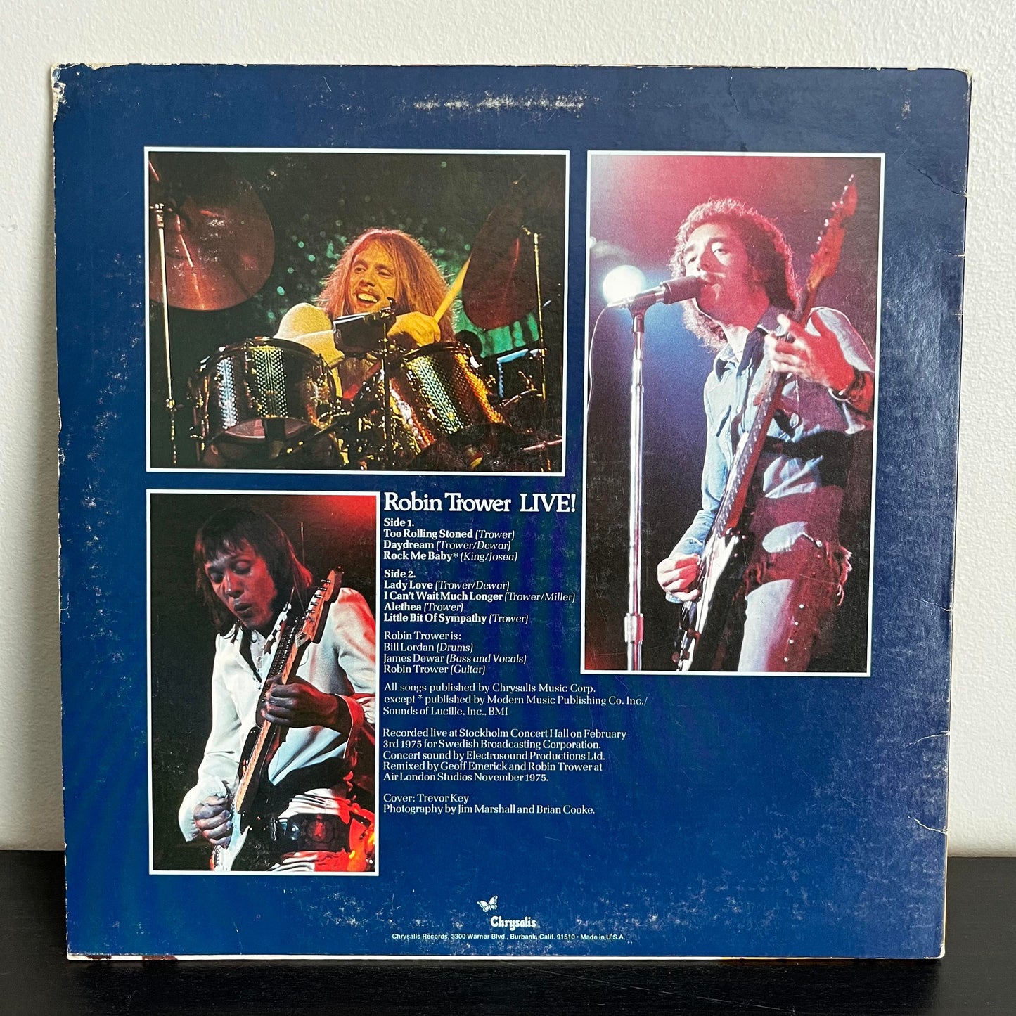 Robin Trower LIVE! CHR 1089 1976 Vinyl VG+