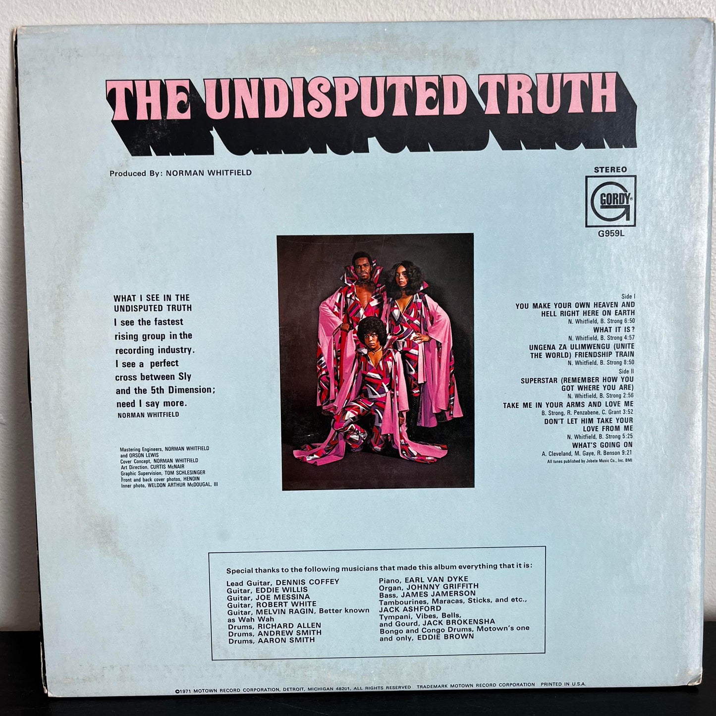Face To Face With The Truth - The Undisputed Truth G959L Gatefold Vinyl VG+