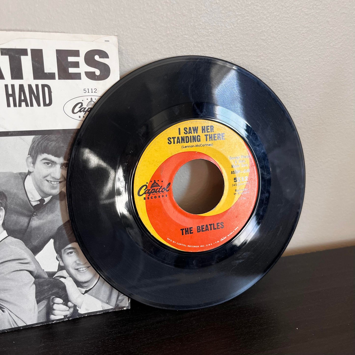 The Beatles I Want To Hold Your Hand/I Saw Her Standing There EX 7" 45RPM Vinyl Capitol 5112