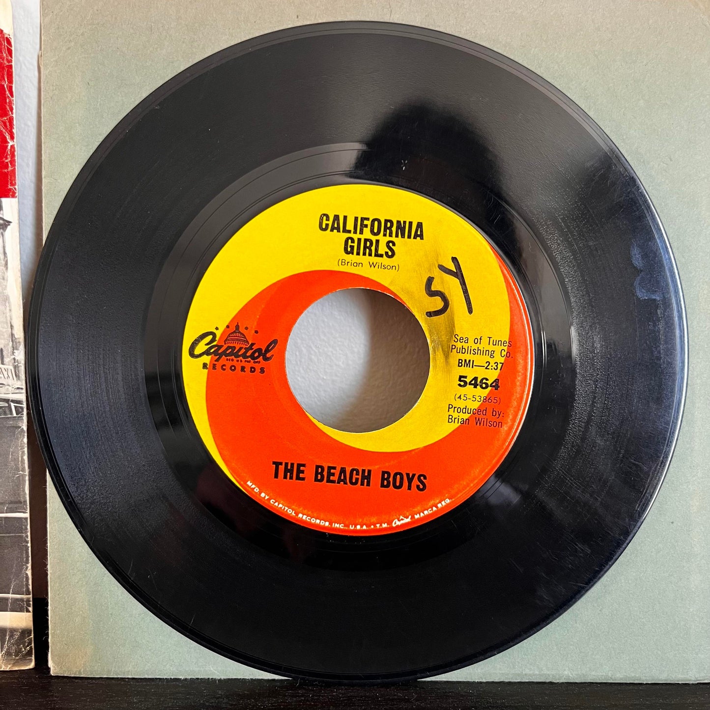 The Beach Boys California Girls/Let Him Run Wild 7" 45RPM Vinyl Capitol 5464 VG+