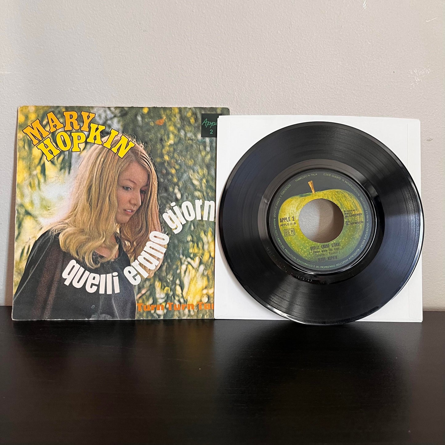 Mary Hopkin Turn Turn Turn/Quelli Erano Giorni 45 RPM Apple 2-C EX/NM With Picture Sleeve