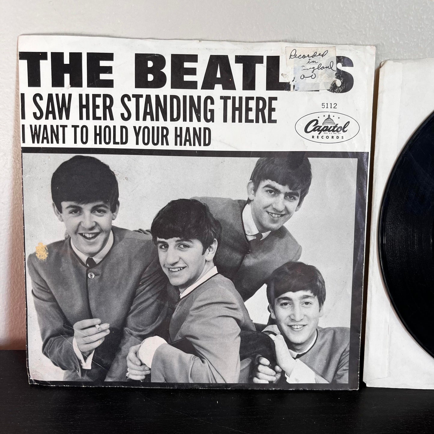 The Beatles I Want To Hold Your Hand/I Saw Her Standing There EX 7" 45RPM Vinyl Capitol 5112