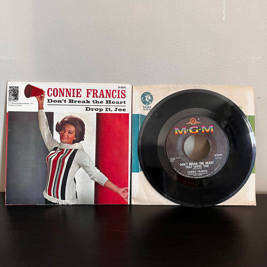 Connie Francis "Don't Break the Heart"/"Drop It, Joe" 45 RPM K13059 MGM VG+/EX