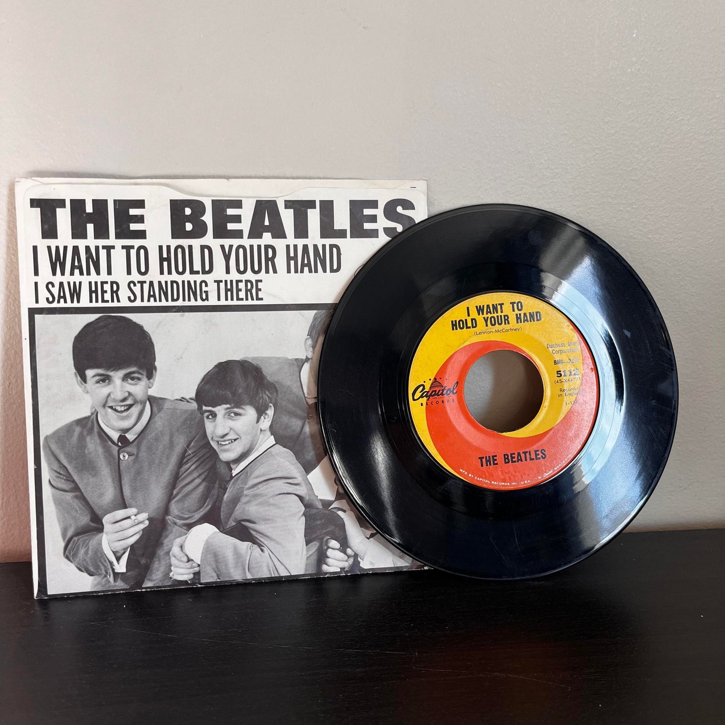 The Beatles I Want To Hold Your Hand/I Saw Her Standing There EX 7" 45RPM Vinyl Capitol 5112