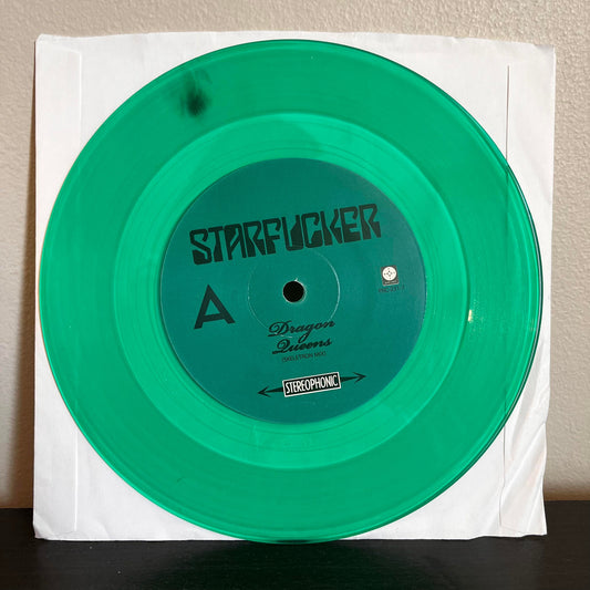 Starfucker (2) / Champagne Champagne - Dragon Queens / I Fell Through 7" Green Vinyl PRC-231-7 VG